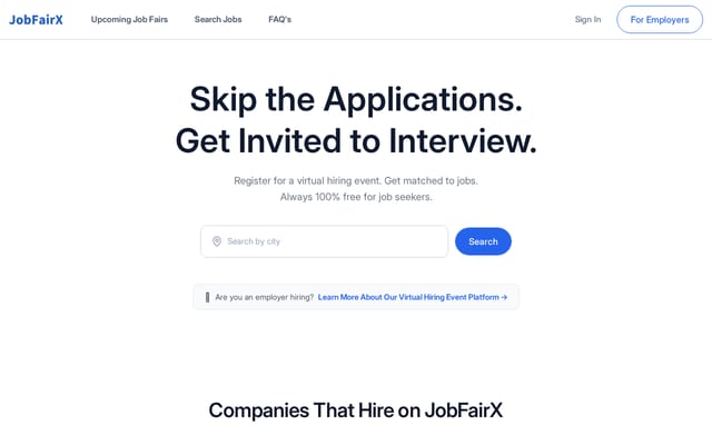 Screenshot of jobfairx.com