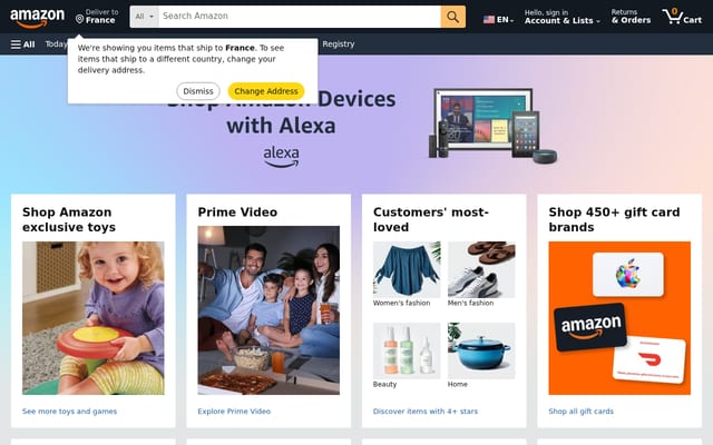Screenshot of amazon.com