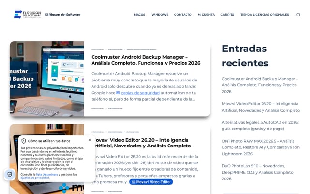 Screenshot of elrincondelsoftware.net