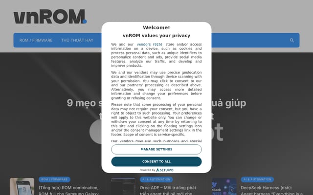 Screenshot of vnrom.net