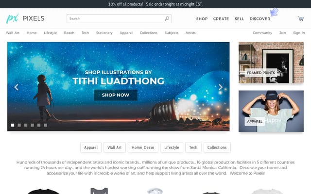 Screenshot of pixels.com