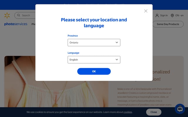 Screenshot of walmartphotocentre.ca