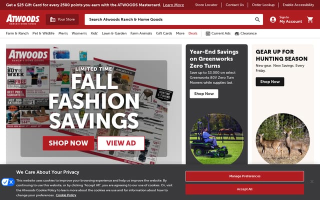 Screenshot of atwoods.com