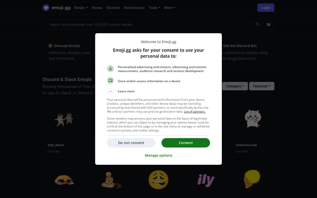 Screenshot of emoji.gg