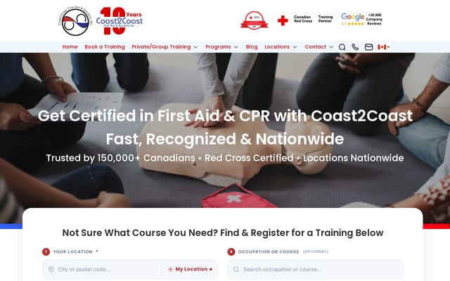 Screenshot of c2cfirstaidaquatics.com