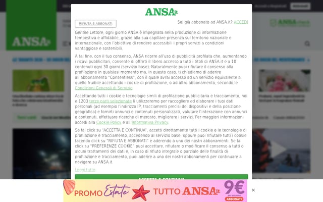 Screenshot of ansa.it