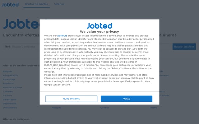 Screenshot of jobted.es