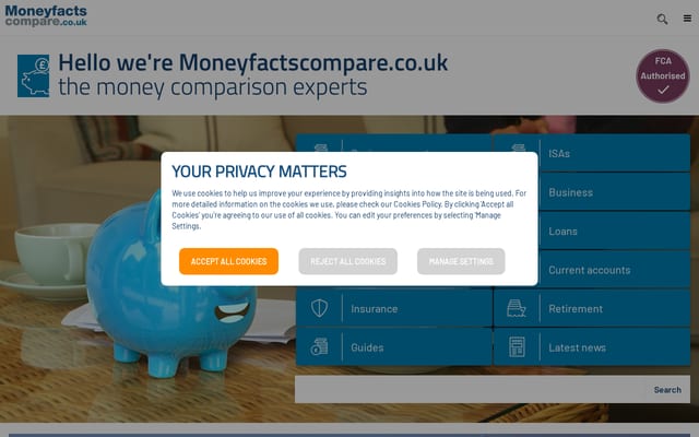 Screenshot of moneyfactscompare.co.uk