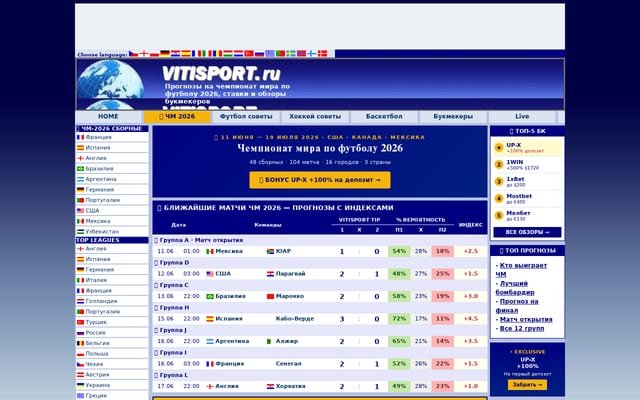 Screenshot of vitisport.ru