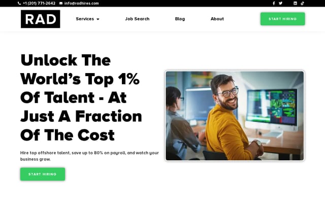 Screenshot of radhires.com