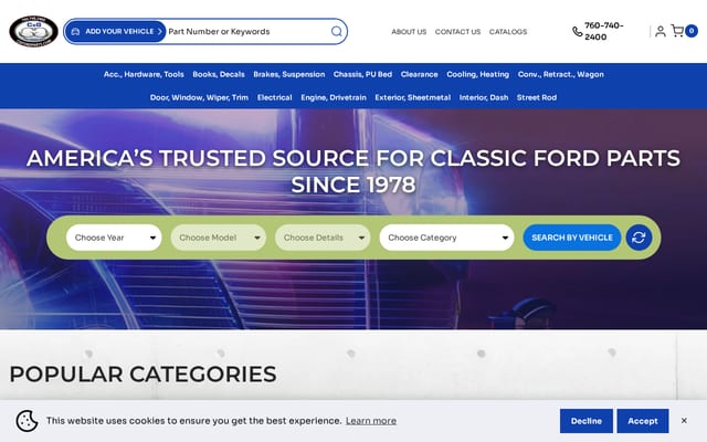 Screenshot of cgfordparts.com