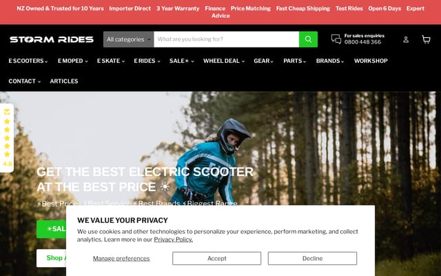 Screenshot of stormrides.nz