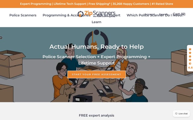 Screenshot of zipscanners.com