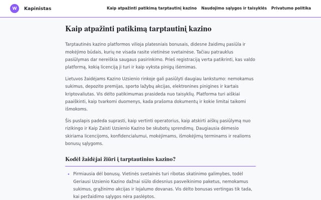 Screenshot of kapinistas.lt