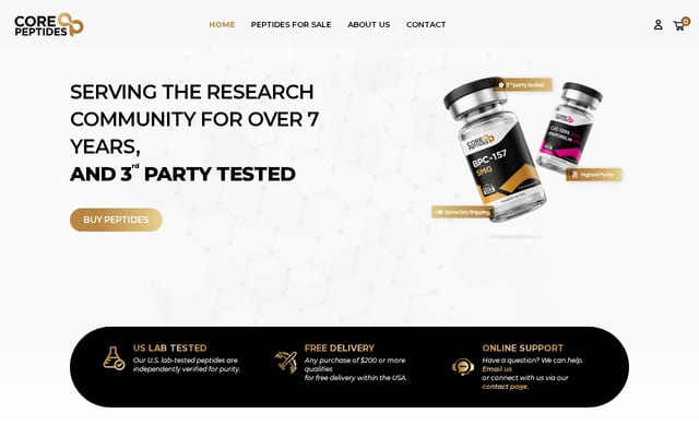 Screenshot of corepeptides.com