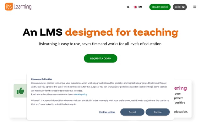 Screenshot of itslearning.com