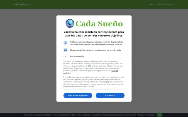 Screenshot of cadasueno.com