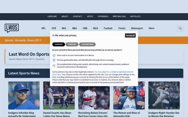 Screenshot of lastwordonsports.com