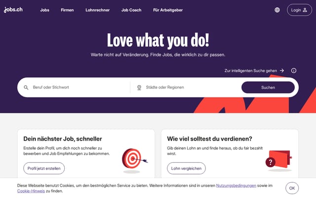 Screenshot of jobs.ch