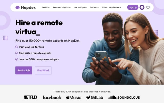 Screenshot of hepdex.com