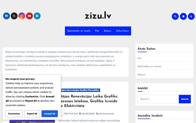Screenshot of zizu.lv