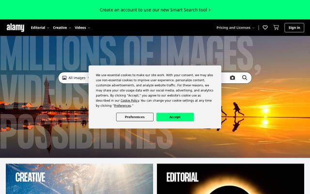 Screenshot of alamy.com