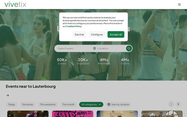 Screenshot of vivetix.com