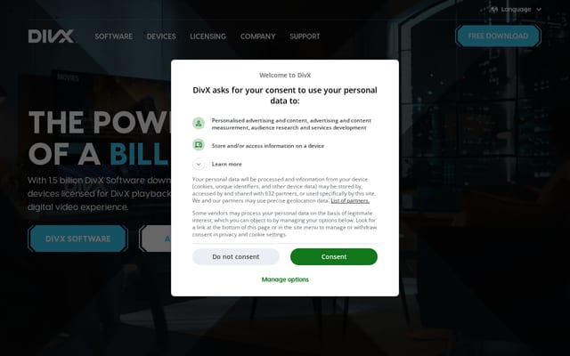 Screenshot of divxstage.co