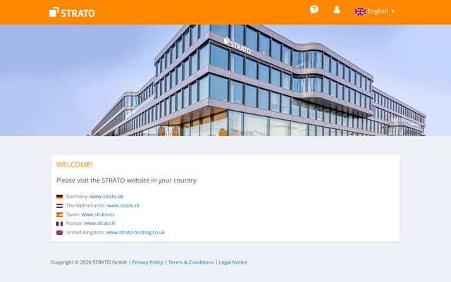 Screenshot of strato.com