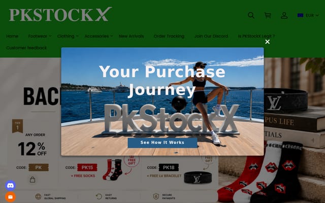 Screenshot of pkstockx.com