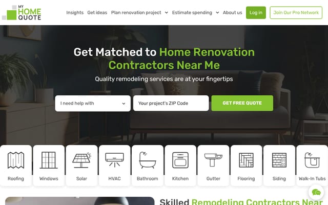 Screenshot of myhomequote.com