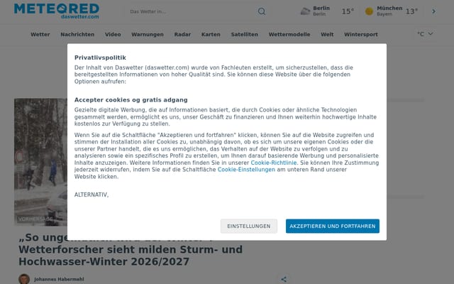 Screenshot of daswetter.com