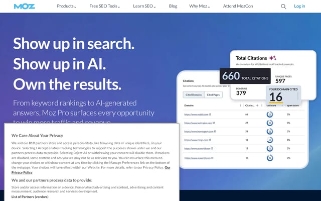 Screenshot of seomoz.org