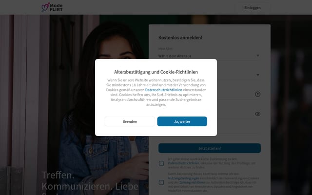 Screenshot of modeflirt.com