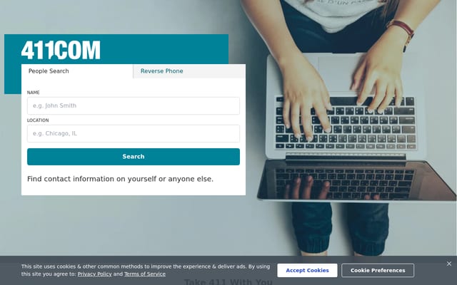 Screenshot of 411.com
