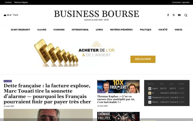 Screenshot of businessbourse.com