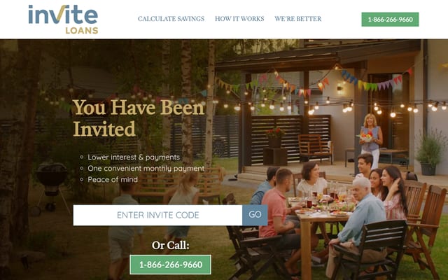 Screenshot of inviteloans.com