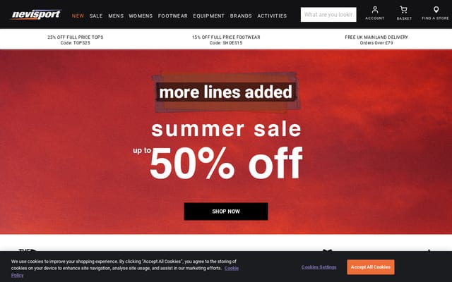 Screenshot of nevisport.com