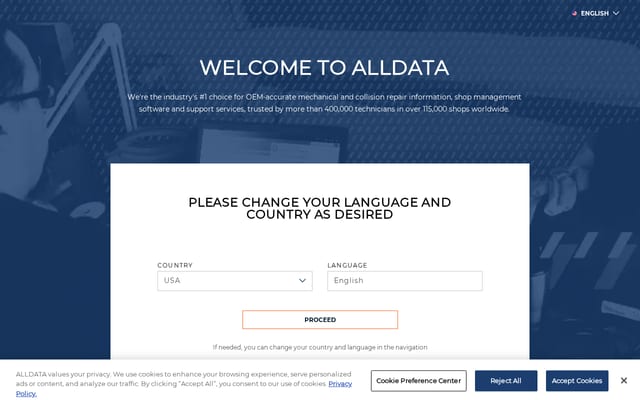 Screenshot of alldata.com