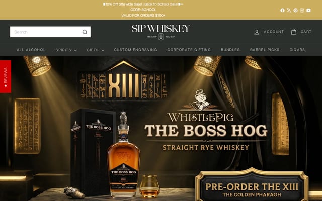 Screenshot of sipwhiskey.com