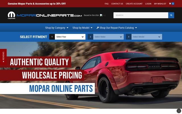 Screenshot of moparonlineparts.com