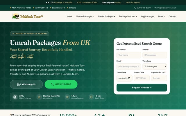 Screenshot of makkahtour.co.uk