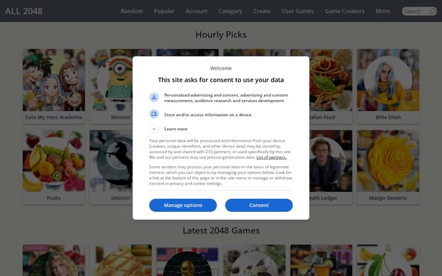 Screenshot of all2048.com