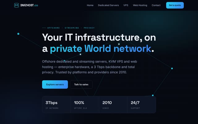 Screenshot of dmzhost.co