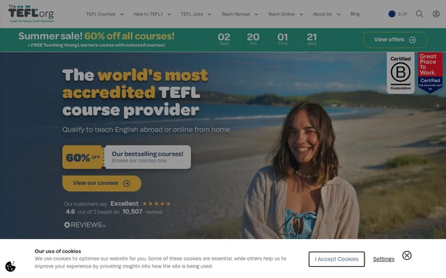 Screenshot of tefl.org