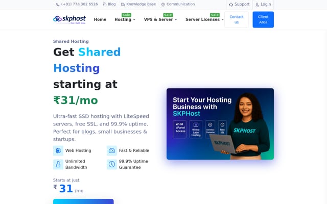 Screenshot of skphost.net