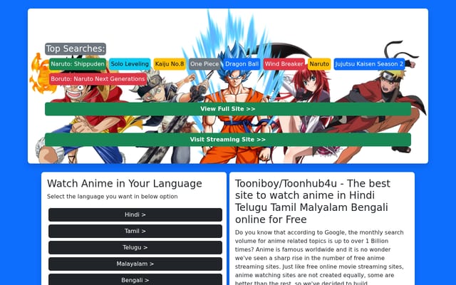 Screenshot of toonhub4u.com