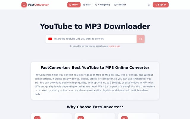 Screenshot of fastconverter.net
