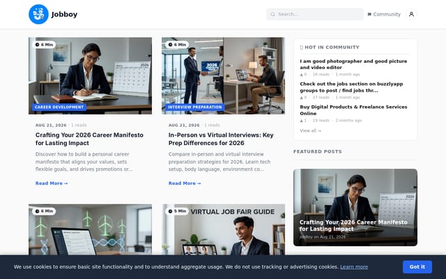 Screenshot of jobboy.com