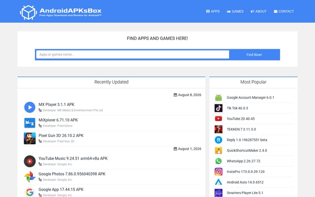 Screenshot of androidapksbox.com